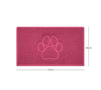 Nicoman Paw Embossed Shape Indoor Outdoor Dirt-Trapper Door Mat Washable Barrier Heavy Duty Doormat - (Watertight Rubber-Back, Medium, Pink, 75 x 44cm)