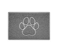 Nicoman PAW Shape Cat Litter Box Mat, Dog Food Feeding Tray Matt, Non-Slip, Easy Clean, Washable(60x40cm,Small),GREY