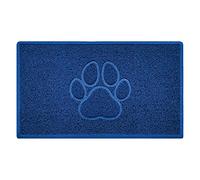 Nicoman PAW Shape Cat Litter Box Mat, Dog Food Feeding Tray Matt, Non-Slip, Easy Clean, Washable(75x44cm,Medium),BLUE