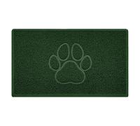 Nicoman PAW Shape Cat Litter Box Mat, Dog Food Feeding Tray Matt, Non-Slip, Easy Clean, Washable(75x44cm,Medium),GREEN