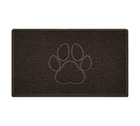 Nicoman PAW Shape Cat Litter Box Mat, Dog Food Feeding Tray Matt, Non-Slip, Easy Clean, Washable(75x44cm,Medium),BROWN