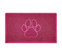 Nicoman PAW Shape Cat Litter Box Mat, Dog Food Feeding Tray Matt, Non-Slip, Easy Clean, Washable(75x44cm,Medium),PINK