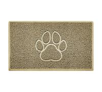 Nicoman PAW Shape Cat Litter Box Mat, Dog Food Feeding Tray Matt, Non-Slip, Easy Clean, Washable(75x44cm,Medium),BEIGE