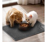 Nicoman Pet Feeding Mat, Mini Paw Design 60X40Cm - Dark Grey