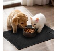 Nicoman Pet Feeding Mat, Mini Paw Design 75X44Cm - Black