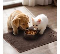 Nicoman Pet Feeding Mat, Mini Paw Design 90X60Cm - Brown