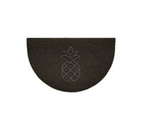 Nicoman Pineapple Embossed Halfmoon Indoor/Sheltered Outdoor Spaghetti Doormat - Brown