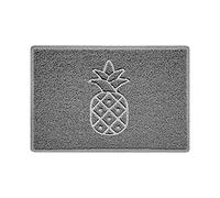 Nicoman Pineapple Embossed Shape Door Mat Dirt-Trapper Jet-Washable Doormat-(Use Indoor or Sheltered Outdoor)-(60x40cm/23.6x15.7inches, Small) Grey