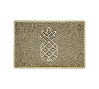 Nicoman Pineapple Embossed Shape Door Mat Dirt-Trapper Jet-Washable Doormat-(Use Indoor or Sheltered Outdoor)- (60x40cm/23.6x15.7inches, Small) Beige