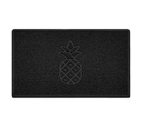 Nicoman Pineapple Embossed Shape Door Mat Dirt-Trapper Washable Barrier Doormat-(Use Indoor or Sheltered Outdoor)-(75x44cm/29.5x17.3inches,Medium) Black