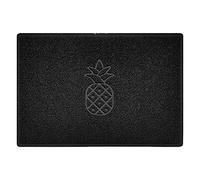 Nicoman Pineapple Embossed Shape Door Mat Dirt-Trapper Washable Barrier Doormat-(Use Indoor or Sheltered Outdoor)-(90x60cm/3x2ft,Large) Black