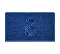 Nicoman Pineapple Embossed Shape Door Mat Dirt-Trapper Washable Barrier Doormat-(Use Indoor or Sheltered Outdoor)-(75x44cm/29.5x17.3inches,Medium) Blue