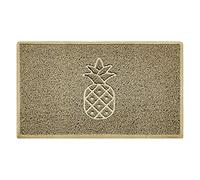 Nicoman Pineapple Embossed Shape Door Mat Dirt-Trapper Washable Barrier Doormat-(Use Indoor or Sheltered Outdoor)-(75x44cm/29.5x17.3inches,Medium) Beige