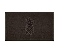 Nicoman Pineapple Embossed Shape Door Mat Dirt-Trapper Washable Barrier Doormat-(Use Indoor or Sheltered Outdoor)-(75x44cm/29.5x17.3inches,Medium) Brown