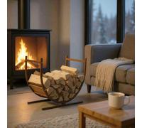 Nicoman Pre-Rusted Metal Firewood Log Holder
