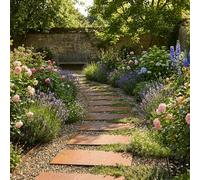 Nicoman Pre-Rusted Metal Stepping Stones - Garden Pathway Paving Slabs - Pack of 4