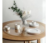 Round Clear PVC Table Protector, Heat Resistant & Waterproof, Clear (Round 110cm)