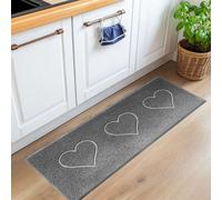Nicoman PVC Spaghetti Heart Embossed Hallway Kitchen Entrance Runner Rug 150cm x 60cm in Grey | Size: 60 cm x 150 cm Nicoman Grey 60 cm x 150 cm