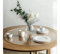 Round Clear PVC Table Protector, Heat Resistant & Waterproof, Clear (Round 100cm)