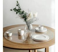 Nicoman PVC Round Table Protector Mat - Transparent / Frosted - 110cm - Frosted