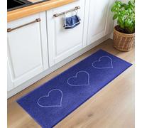 Nicoman PVC Spaghetti Heart Embossed Hallway Kitchen Entrance Runner Rug 150cm x 60cm in Blue | Size: 60 cm x 150 cm Nicoman Blue 60 cm x 150 cm