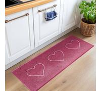 Nicoman PVC Spaghetti Heart Embossed Hallway Kitchen Entrance Runner Rug 150cm x 60cm in Pink | Size: 60 cm x 150 cm Nicoman Pink 60 cm x 150 cm