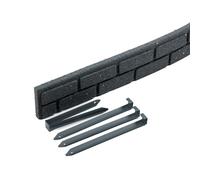 Nicoman Recycled Rubber Lawn Edging Ultra Curve Bricks Border - Gray - Pack of 24