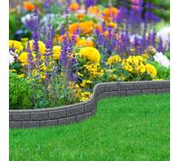 Nicoman Recycled Rubber Lawn Edging Ultra Curve Bricks Border - Gray - Pack of 1