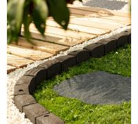 Nicoman Flexible Lawn Edging Roman Stone Garden Border Grass Pathways Flowerbed Raised Rubber Borders Brown 1.2M - Pack Of 1