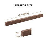 Nicoman Recycled Rubber Roman Stone Garden Border - Earth - Pack of 20