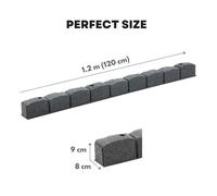 Nicoman Recycled Rubber Roman Stone Garden Border - Grey - Pack of 8