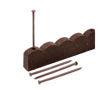 Nicoman Flexible Rubber Garden Border Edging - Scallop Stone 1.2m in Brown | Size: 1 Pack Nicoman Brown 1 Pack