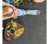 Nicoman PAVER Garden Reversible Stepping Stones Decking Paver, 40.5 x 40.5 cm, Dual Pattern Design (Grey, Pack of 1)
