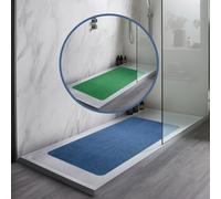 Nicoman Reversible Bath Mat Non Slip Anti Mold, Shower Mat for Tub Bathtub, Anti Slip Shower Mats for Inside Outside, Safety Washable Quick Drying Large Bath Matt (Blue/Green, 90x60cm)