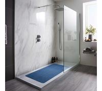 Reversible Dual-Colour Blue/Green PVC Anti Slip Shower Mat Bath Mat - Rectangular 100x40 cm Nicoman Multi One Size