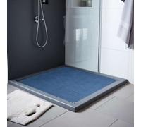 Nicoman Reversible Bath Mat Non Slip Anti Mold, Shower Mat for Tub Bathtub, Anti Slip Shower Mats for Inside Outside, Safety Washable Quick Drying Large Bath Matt (Blue/Green, SQUARE 53x53cm)