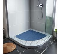 (Blue/Green, Quadrant 60x60cm) Nicoman Reversible Anti Slip Dual-Colour Shower Mats