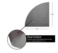 Nicoman Reversible Dual-Colour PVC Shower Bathroom Anti slip Mat - Grey/Brown - Quadrant 53x53cm