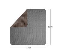 Nicoman Reversible Dual-Colour PVC Shower Bathroom Anti slip Mat - Grey/Brown - Square 53x53cm