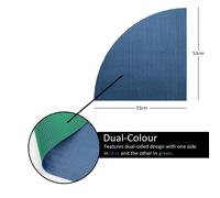 Nicoman Reversible Dual-Colour Shower Mat - Quadrant Shower - Blue/Green - 53x53cm