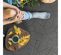Nicoman Reversable Garden Stepping Stones Decking Paver in Dark Grey | Size: 6 Pack Nicoman Dark Grey 6 Pack