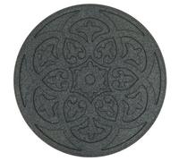 Nicoman Round Grey Scroll Stepping Stone - Pack Of 4