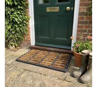 Nicoman Rubber Coir Scraper Door Mat 60cm x 40cm, Boot Scraper Brush Outdoor Heavy Duty, Eco-Friendly Non Slip Large Natural Coir Dirt Trapper, Removes Grass, Mud & Dirt, Front Door Entrance Doormats