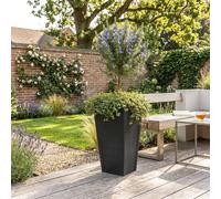 Nicoman Savana Plank Black Tall Square Planter Non-Shed Non-Crack Rubber Tall Planter | Size: 1 Pack Nicoman Black 1 Pack