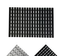 Nicoman Shower Mat Non-Slip Bath Drainage Matt Slatted Duckboard Design| BLACK - (64x43cm / 25x17 inches)