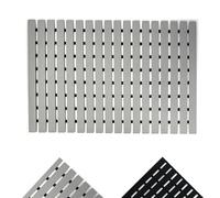 Nicoman Shower Mat Non-Slip Bath Drainage Matt Slatted Duckboard Design| GREY - (64x43cm / 25x17 inches)