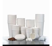 Nicoman Single Wall White Paper Cups for Hot & Cold Drinks Premium Disposable Coffee Tea Paper Cups, Perfect for Your Home, Café, Work, Parties or Outdoors - 12oz (50 Cups)