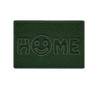 Nicoman SMILEY FACE Embossed Shape Door Mat Dirt-Trapper Jet-Washable Doormat-(Use Indoor or Sheltered Outdoor)- (60x40cm/23.6x15.7inches, Small) Green
