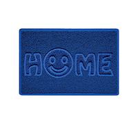 Nicoman SMILEY FACE Embossed Shape Door Mat Dirt-Trapper Jet-Washable Doormat-(Use Indoor or Sheltered Outdoor)- (60x40cm/23.6x15.7inches, Small) Blue
