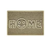 Nicoman SMILEY FACE Embossed Shape Door Mat Dirt-Trapper Jet-Washable Doormat-(Use Indoor or Sheltered Outdoor)- (60x40cm/23.6x15.7inches, Small) Beige